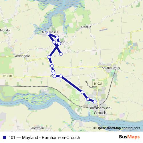 101 bus Line Map