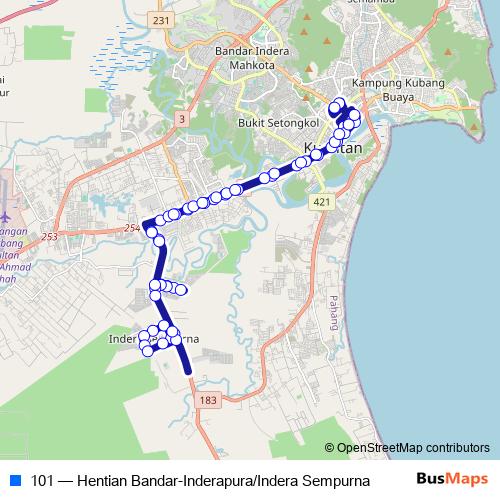 101 bus Line Map