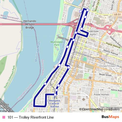 101 bus Line Map