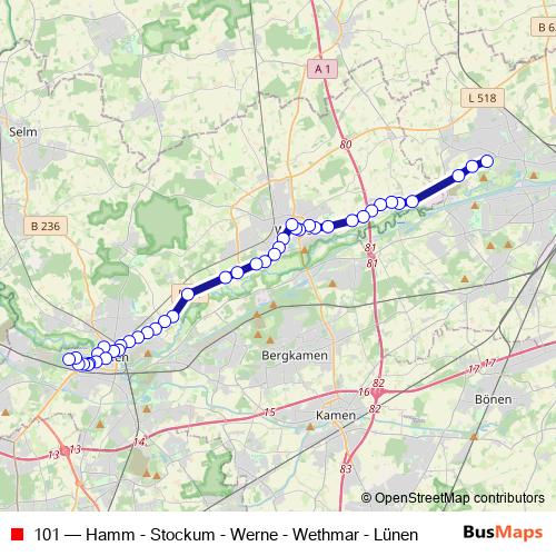 101 bus Line Map