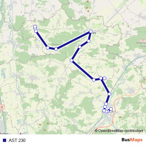 AST 230 bus Line Map