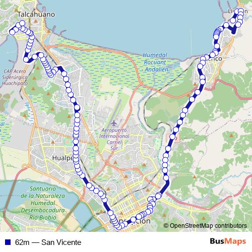 62m bus Line Map
