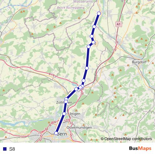 S8 rail Line Map