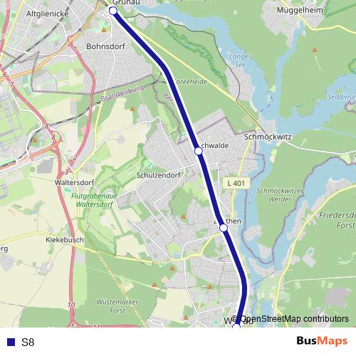 S8 rail Line Map