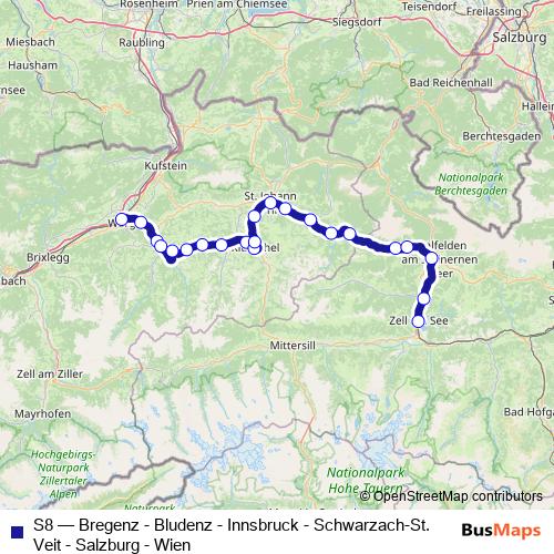 S8 rail Line Map