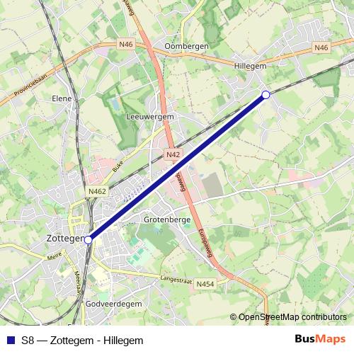 S8 rail Line Map