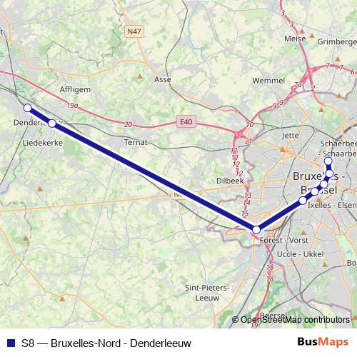 S8 rail Line Map
