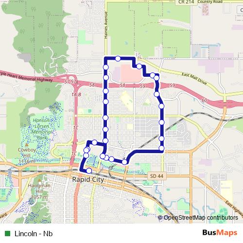Lincoln - Nb bus Line Map
