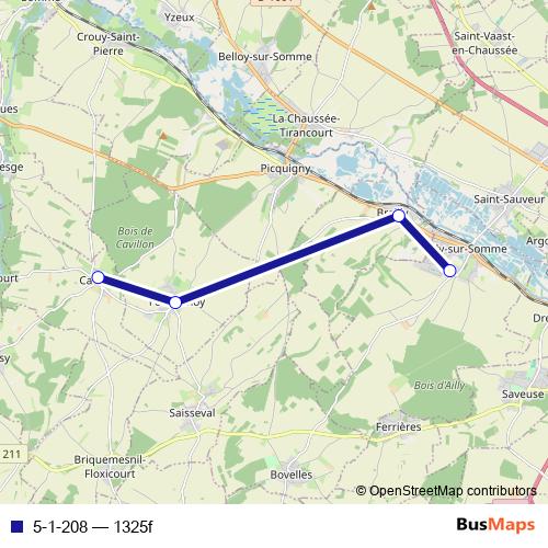 5-1-208 bus Line Map