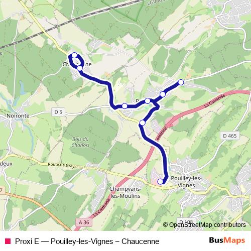 Proxi E bus Line Map