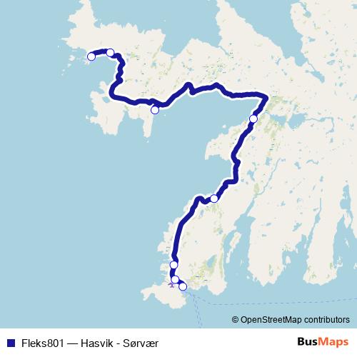 Fleks801 bus Line Map