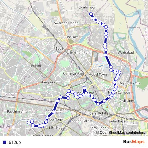 912up bus Line Map