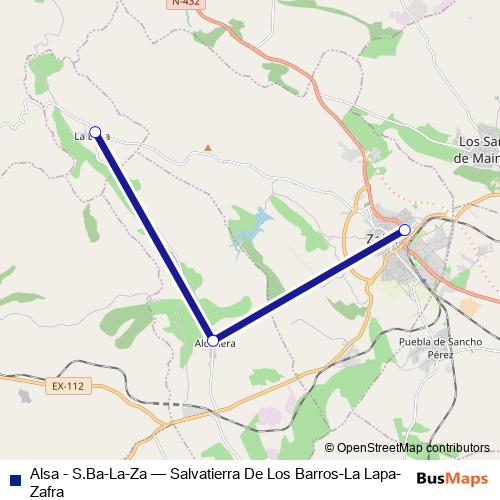 Alsa - S.Ba-La-Za bus Line Map