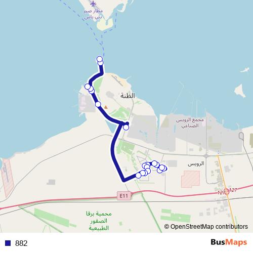 882 bus Line Map