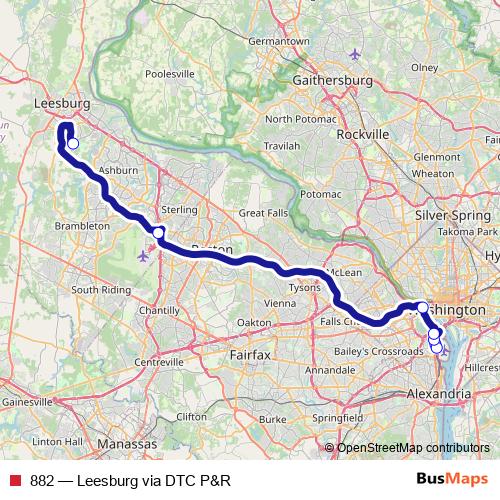 882 bus Line Map