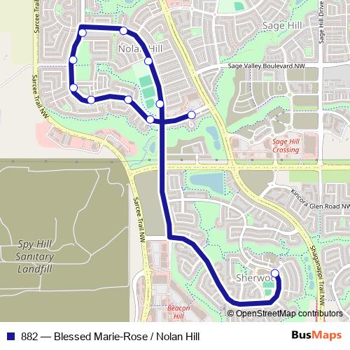 882 bus Line Map