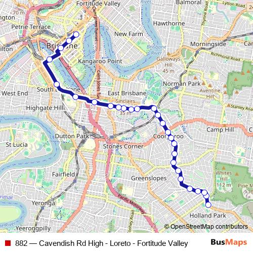 882 bus Line Map