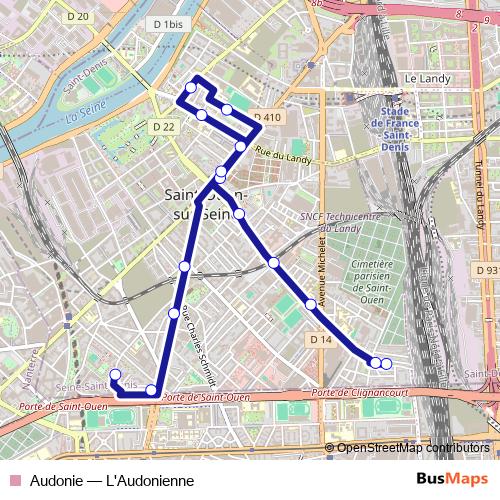 Audonie bus Line Map