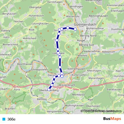366e tram Line Map