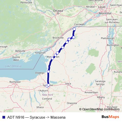 ADT N916 bus Line Map