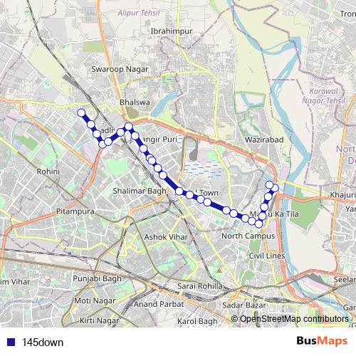 145down bus Line Map