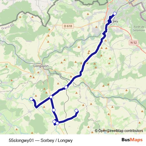 55slongwy01 bus Line Map