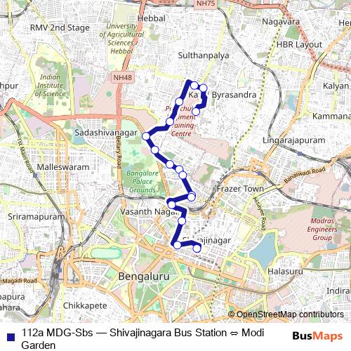 112a MDG-Sbs bus Line Map