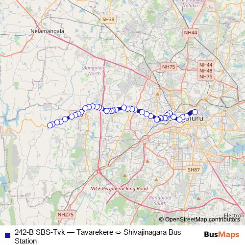 242-B SBS-Tvk bus Line Map