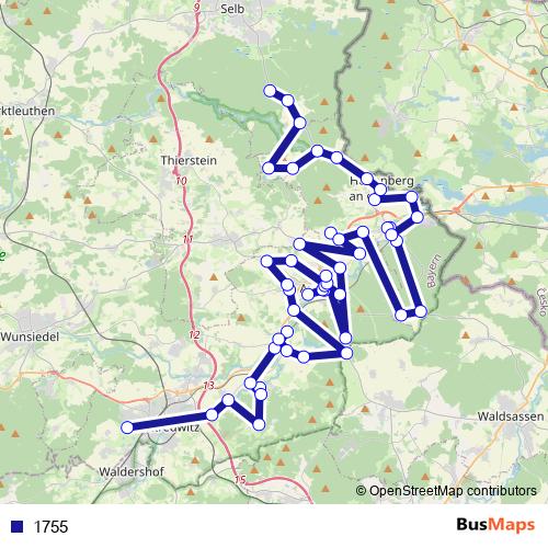 1755 bus Line Map
