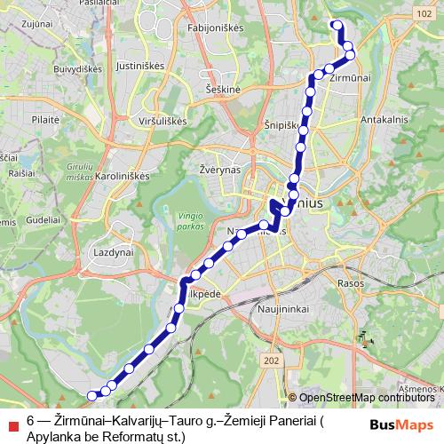 6 trolleybus Line Map