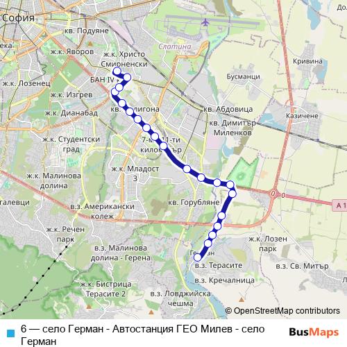 6 trolleybus Line Map