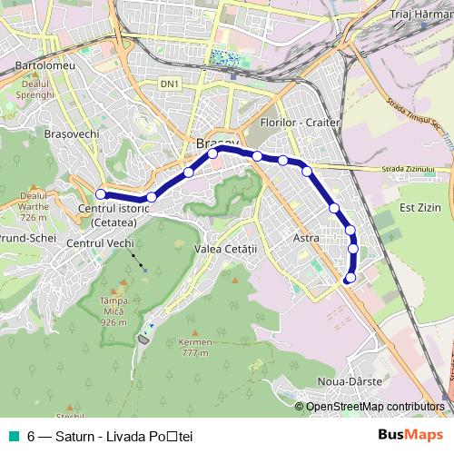 6 trolleybus Line Map