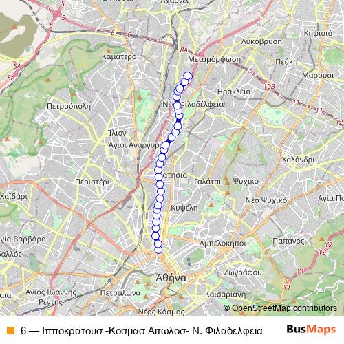 6 trolleybus Line Map