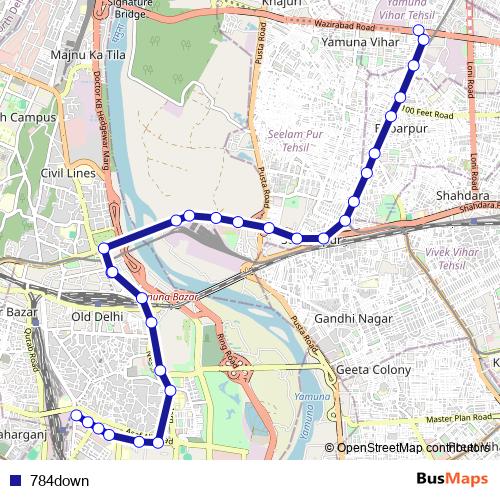 784down bus Line Map