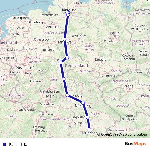ICE 1180 rail Line Map