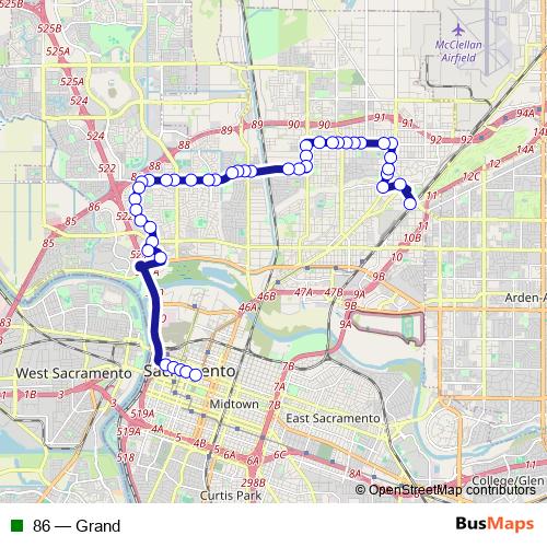 86 bus Line Map