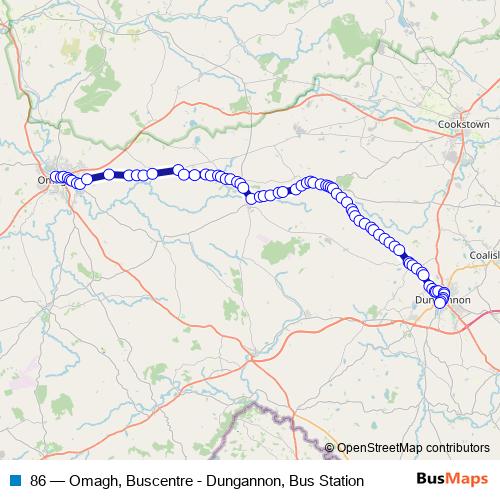 86 bus Line Map