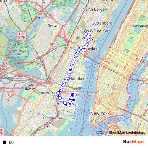 86 bus Line Map