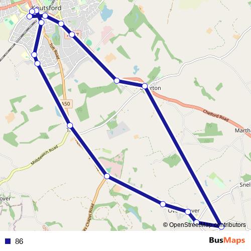 86 bus Line Map