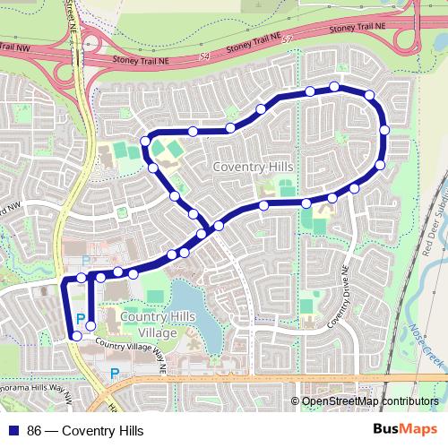 86 bus Line Map