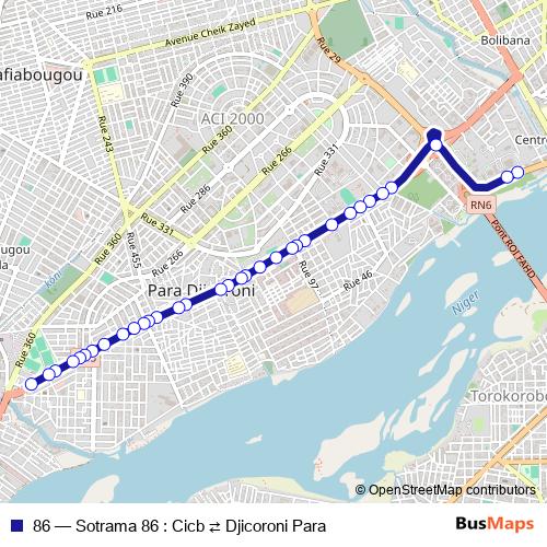 86 bus Line Map