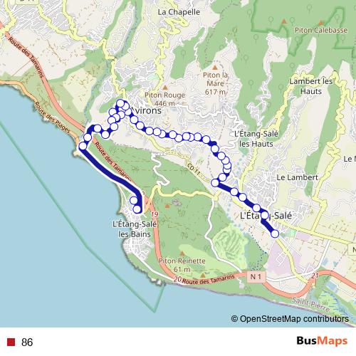 86 bus Line Map