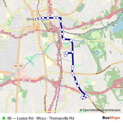 86 bus Line Map