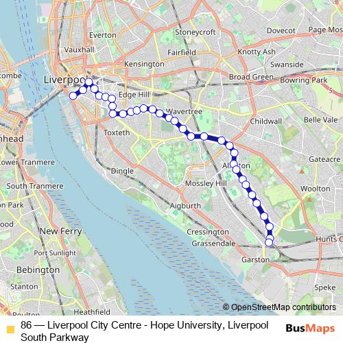 86 bus Line Map