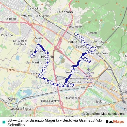 86 bus Line Map