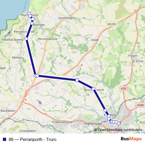 86 bus Line Map
