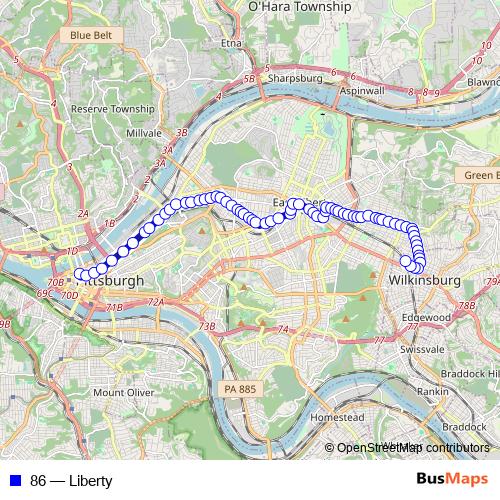 86 bus Line Map