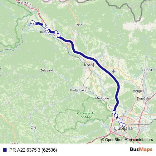 PR A22 6375 3 (62536) bus Line Map