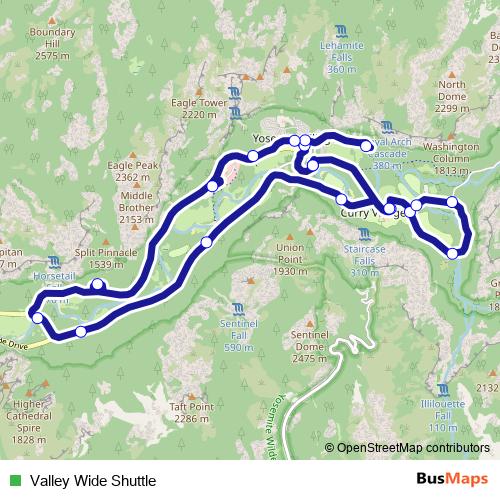 Valley Wide Shuttle bus Line Map