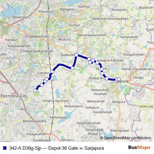 342-A D38g-Sjp bus Line Map